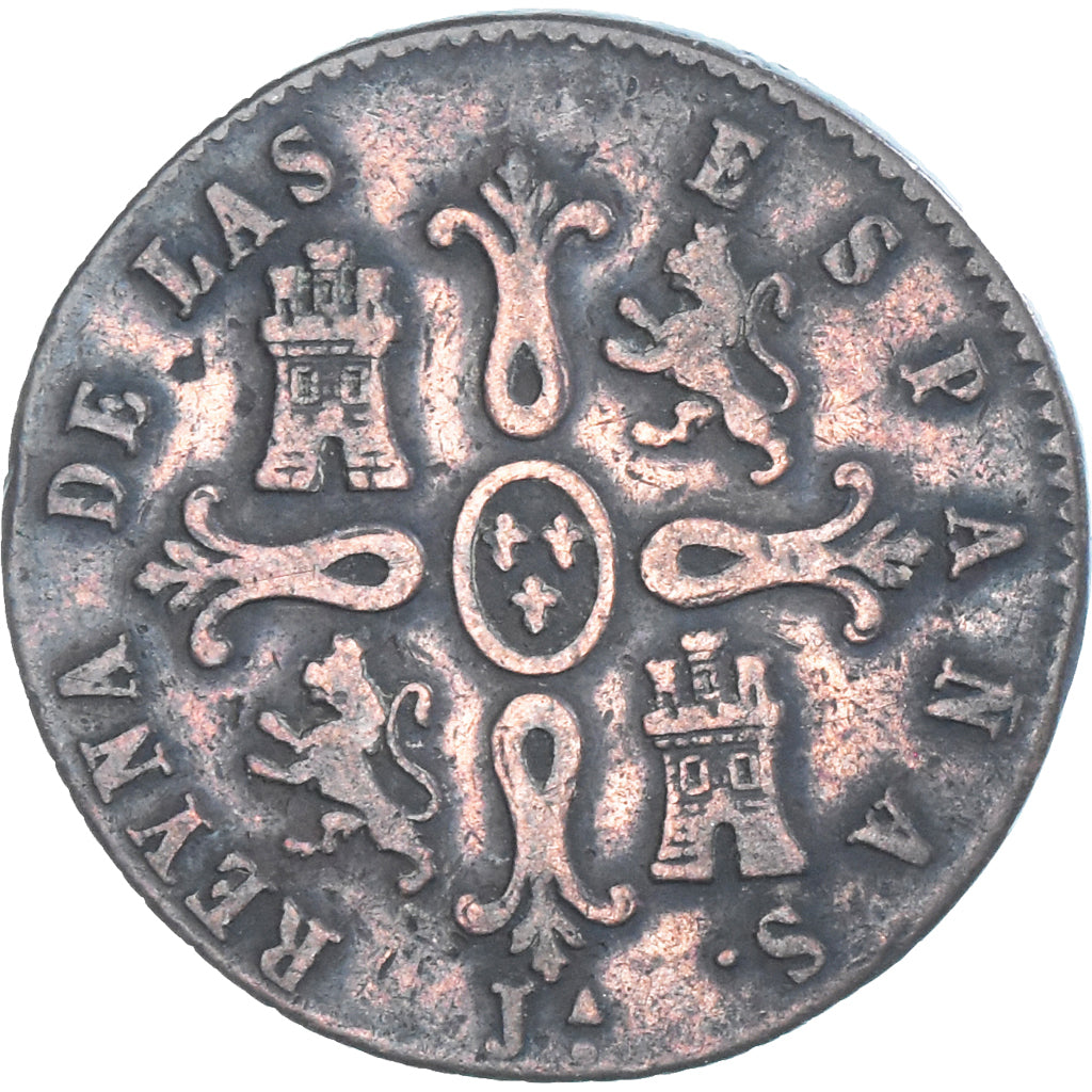 Moneda, España, Isabel II, 8 Maravedis, 1846, Segovia, BC+, Cobre, KM:531.3