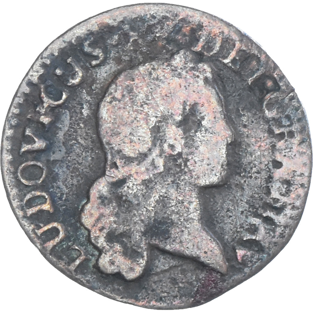 Moneta, Francia, Louis XV, Liard, 1720, Strasbourg, B+, Rame, KM:450.3