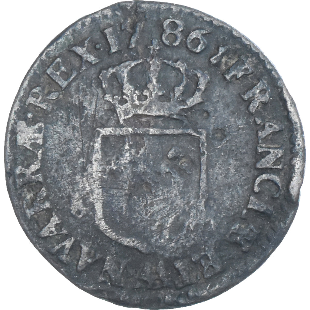 Moneta, Francia, Louis XVI, Sol ou sou, Sol, 1786, Metz, B+, Rame, KM:578.2