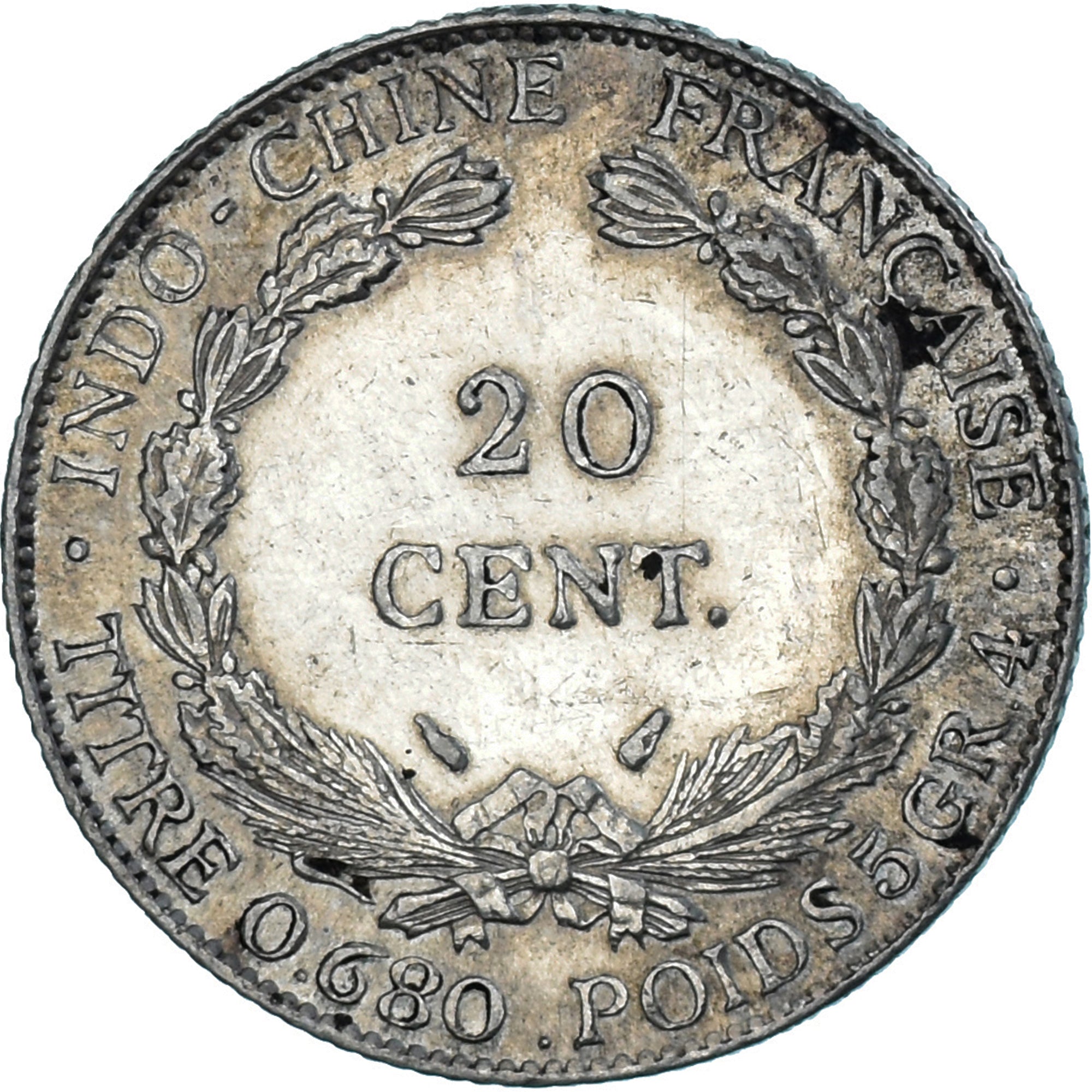 Coin, FRENCH INDO-CHINA, 20 Cents, 1937, Paris, EF(40-45), Silver, KM:17.2