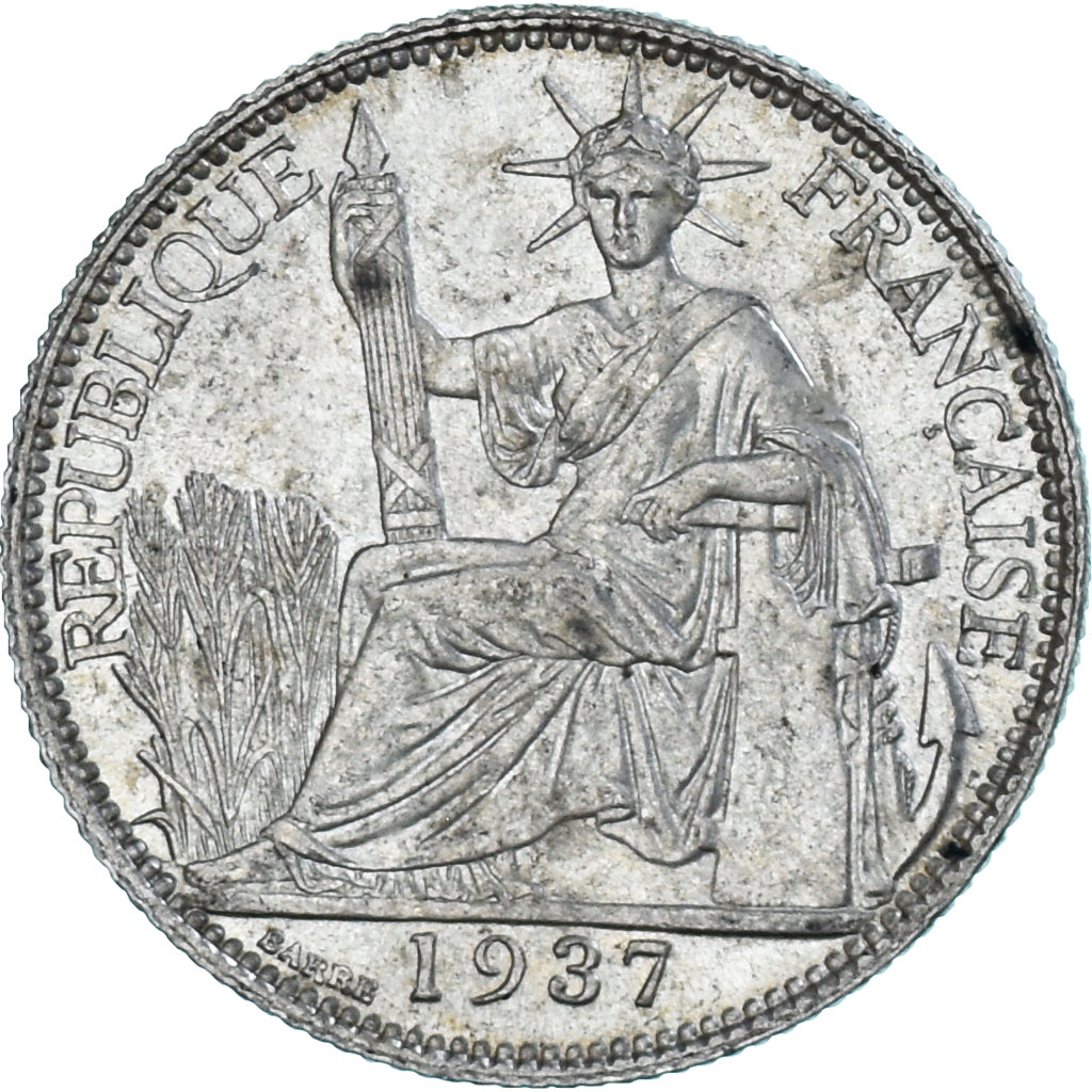 Münze, FRENCH INDO-CHINA, 20 Cents, 1937, Paris, VZ, Silber, KM:17.2