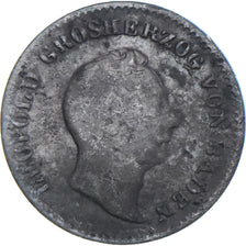 Moneta, Stati tedeschi, BADEN, Leopold I, 1/2 Kreuzer, 1852, MB, Rame, KM:213