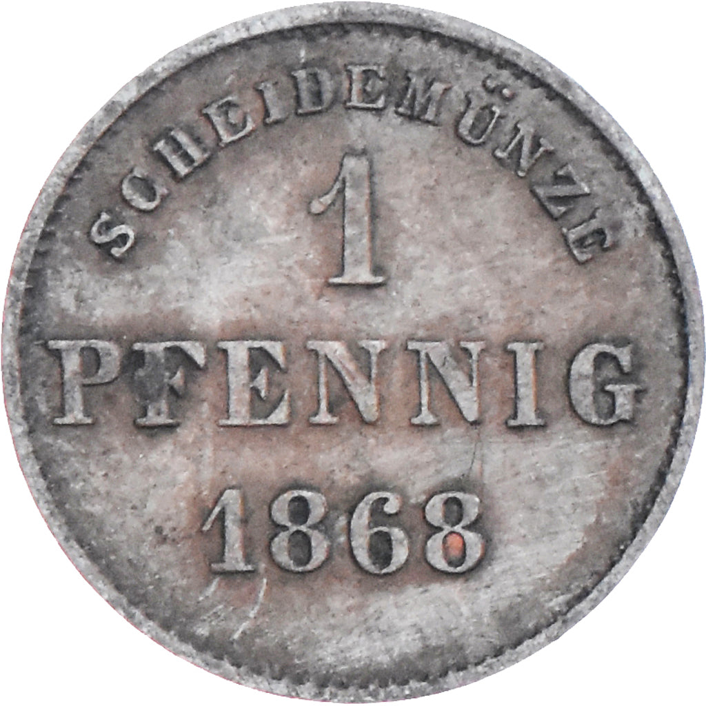 Coin, German States, SAXE-MEININGEN, Georg II, Pfennig, 1868, EF(40-45), Copper