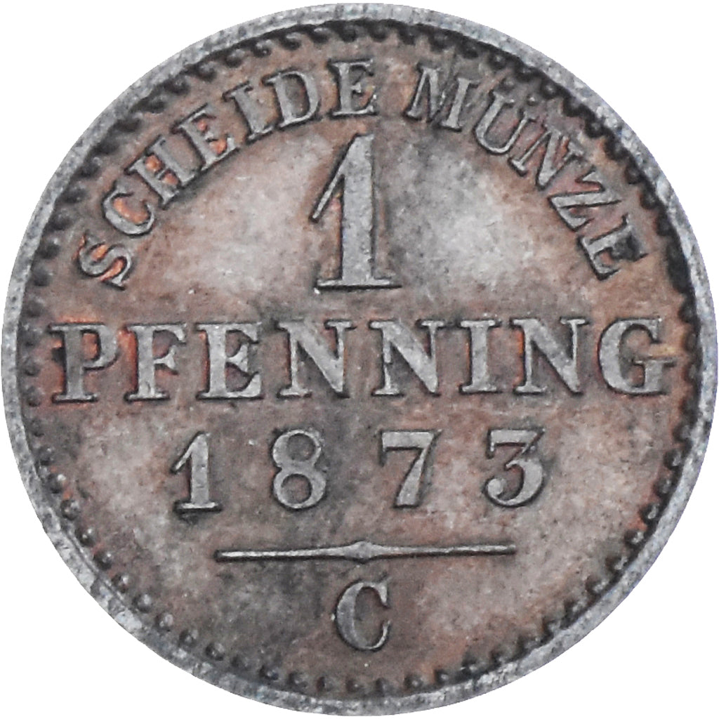 Coin, German States, PRUSSIA, Wilhelm I, Pfennig, 1873, Frankfurt, VF(30-35)