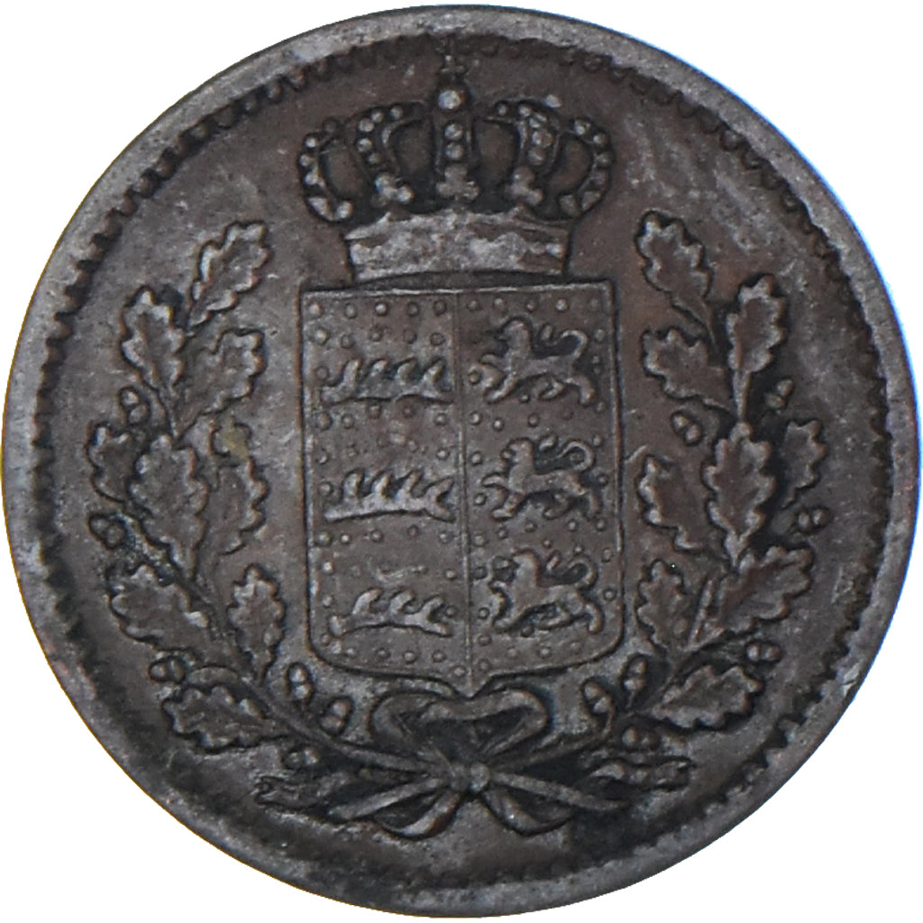 Moneta, Stati tedeschi, WURTTEMBERG, Wilhelm I, 1/4 Kreuzer, 1856, BB, Rame