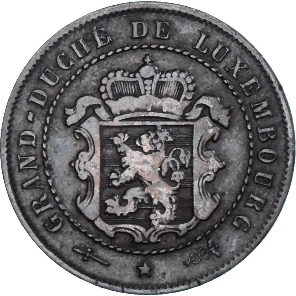 Coin, Luxembourg, William III, 2-1/2 Centimes, 1854, Utrecht, VF(30-35), Bronze