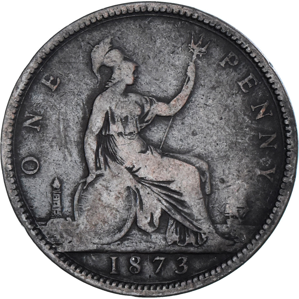 Monnaie, Grande-Bretagne, Victoria, Penny, 1873, TB, Bronze, KM:749.2