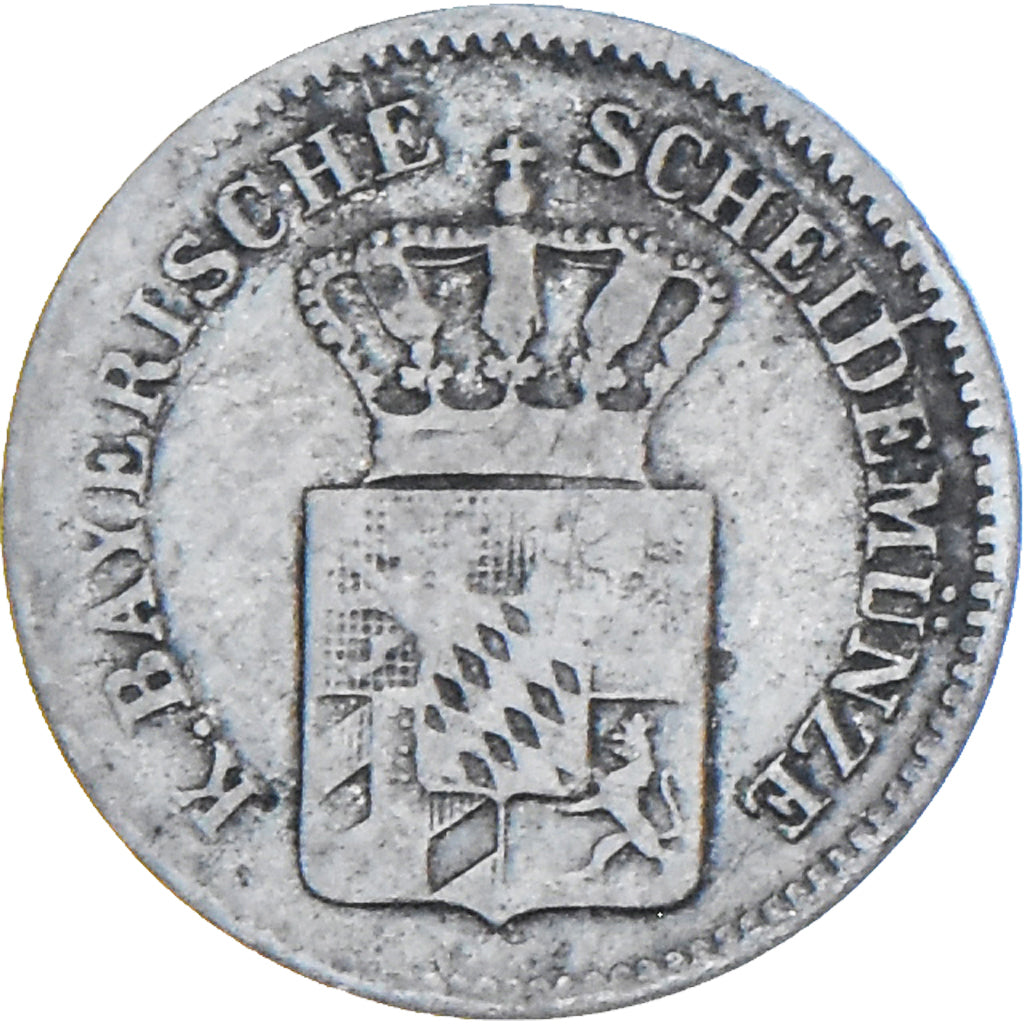 Coin, German States, BAVARIA, Maximilian II, Kreuzer, 1862, VF(30-35), Silver