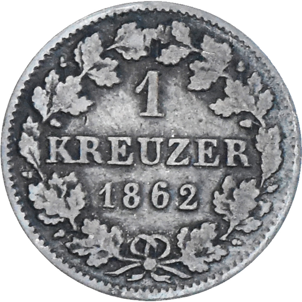 Coin, German States, BAVARIA, Maximilian II, Kreuzer, 1862, VF(30-35), Silver