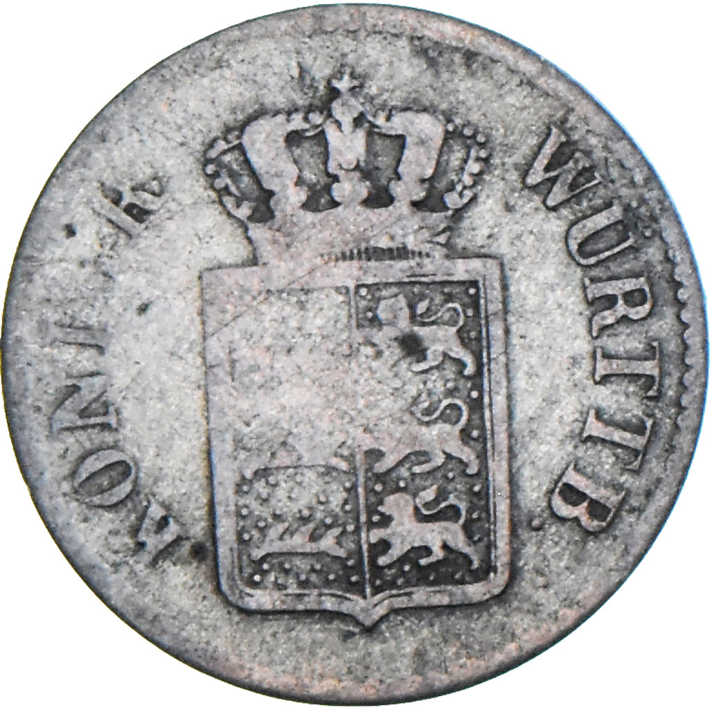 Coin, German States, WURTTEMBERG, Wilhelm I, 3 Kreuzer, Groschen, 1850