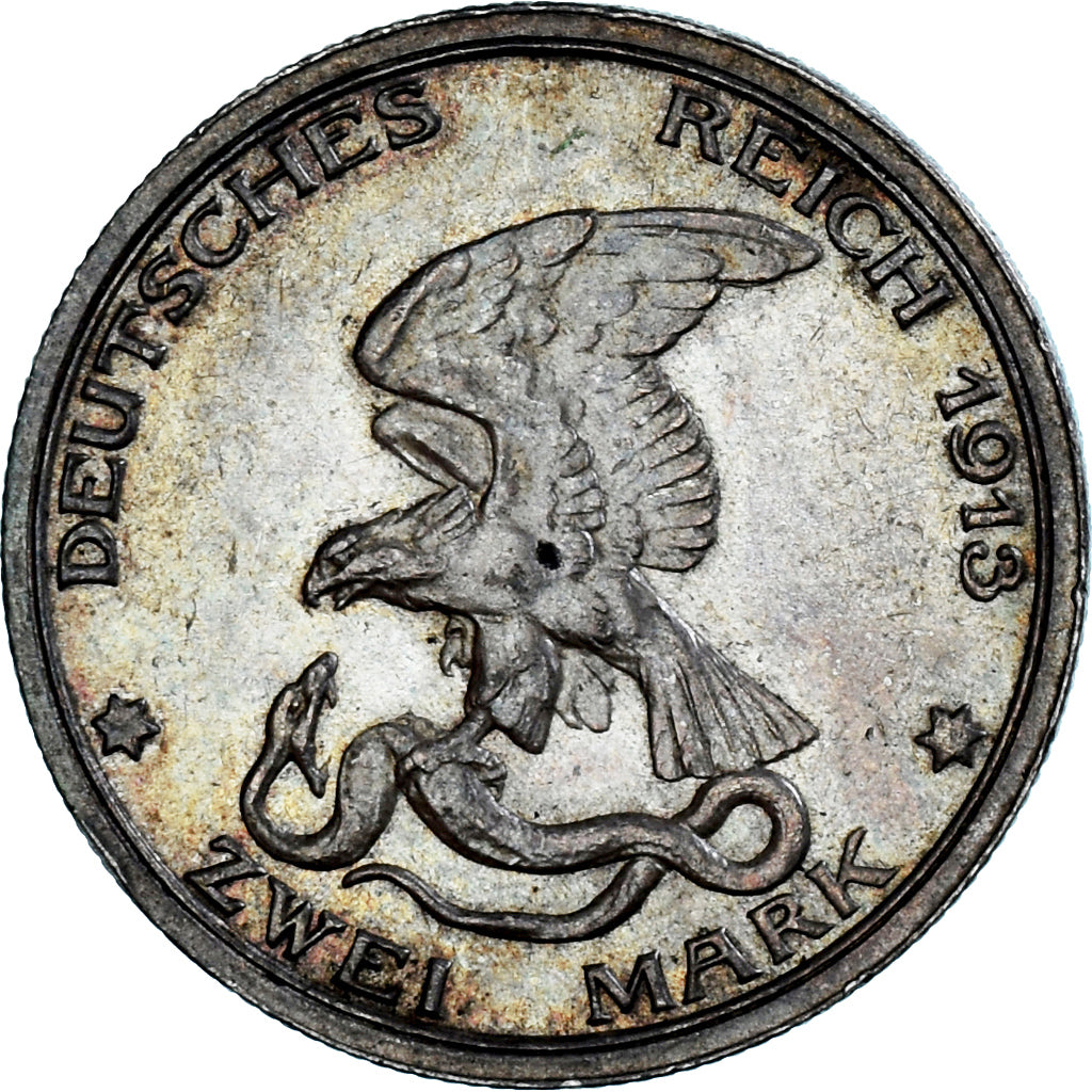 Coin, German States, PRUSSIA, Wilhelm II, 2 Mark, 1913, Berlin, MS(60-62)
