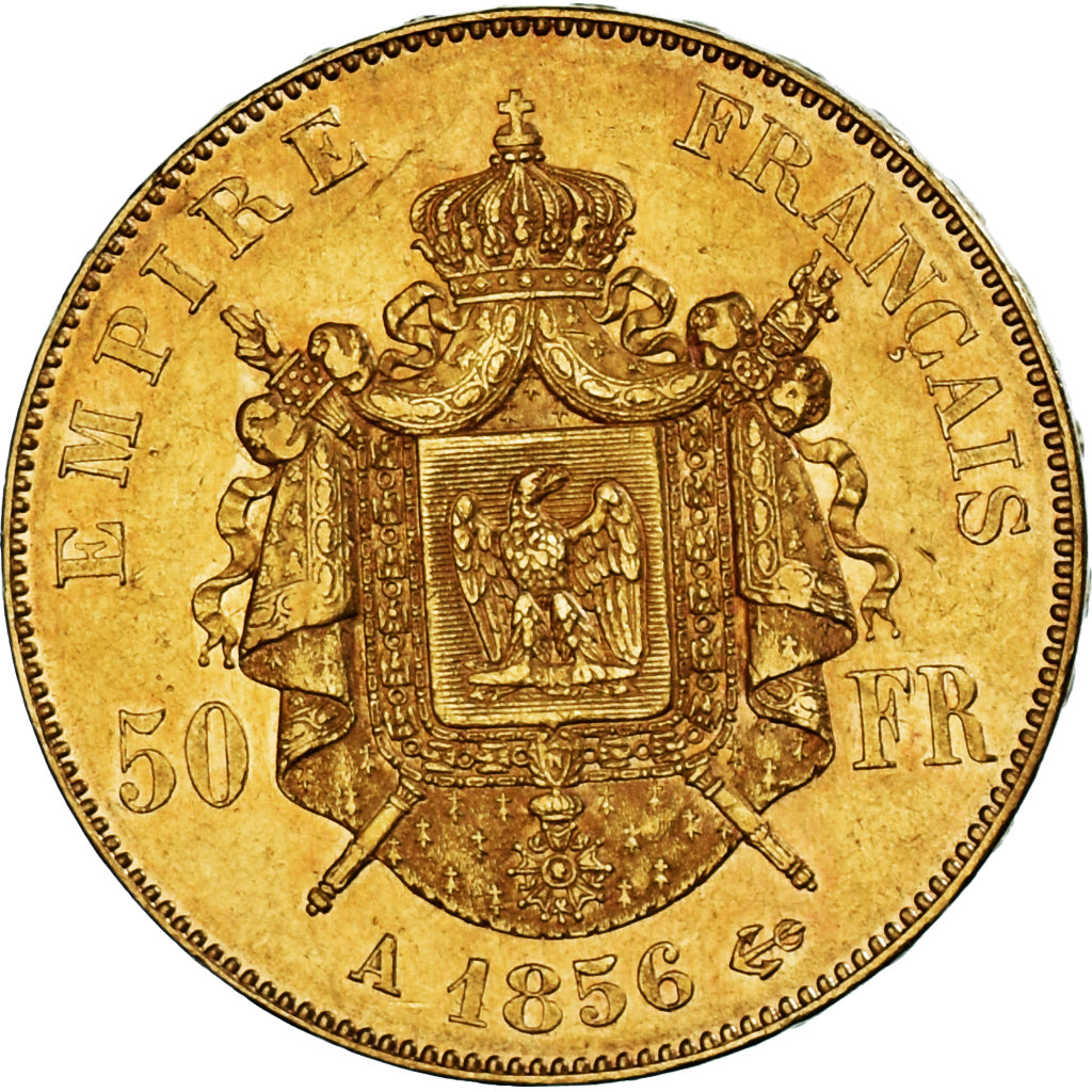 Münze, Frankreich, Napoleon III, 50 Francs, 1856, Paris, SS+, Gold, KM:785.1