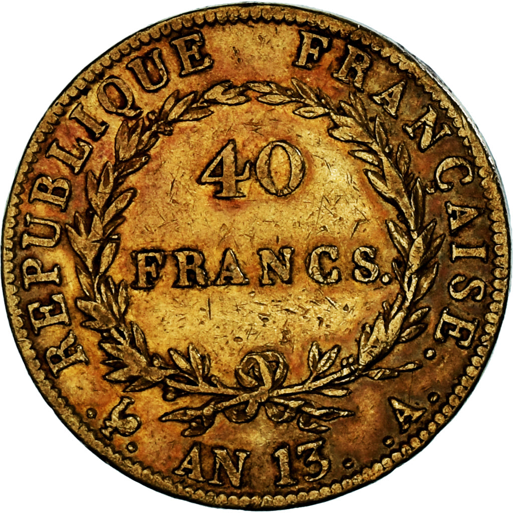 Münze, Frankreich, Napoléon I, 40 Francs, AN 13, Paris, S+, Gold, KM:664.1