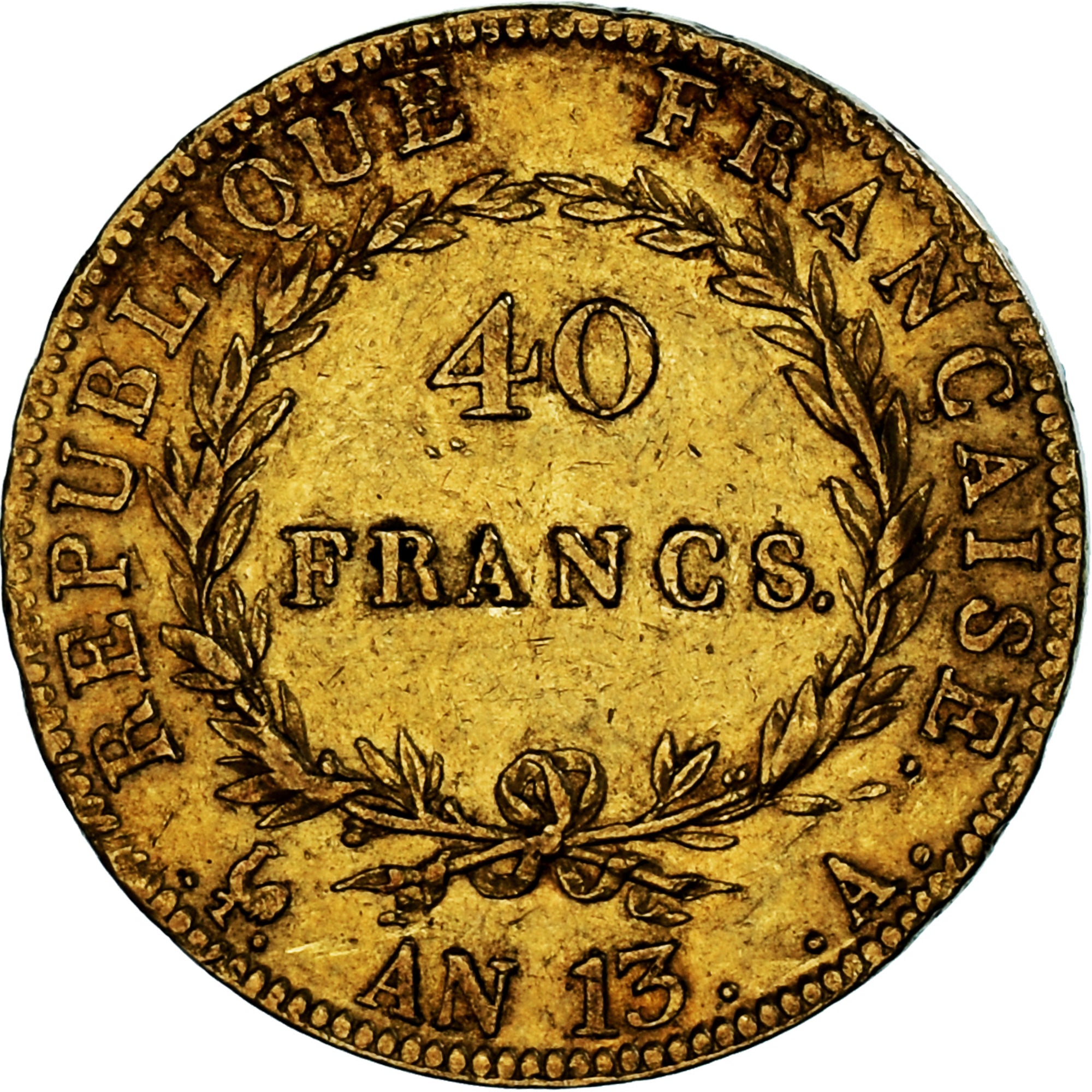 Moneda, Francia, Napoléon I, 40 Francs, AN 13, Paris, MBC, Oro, KM:664.1