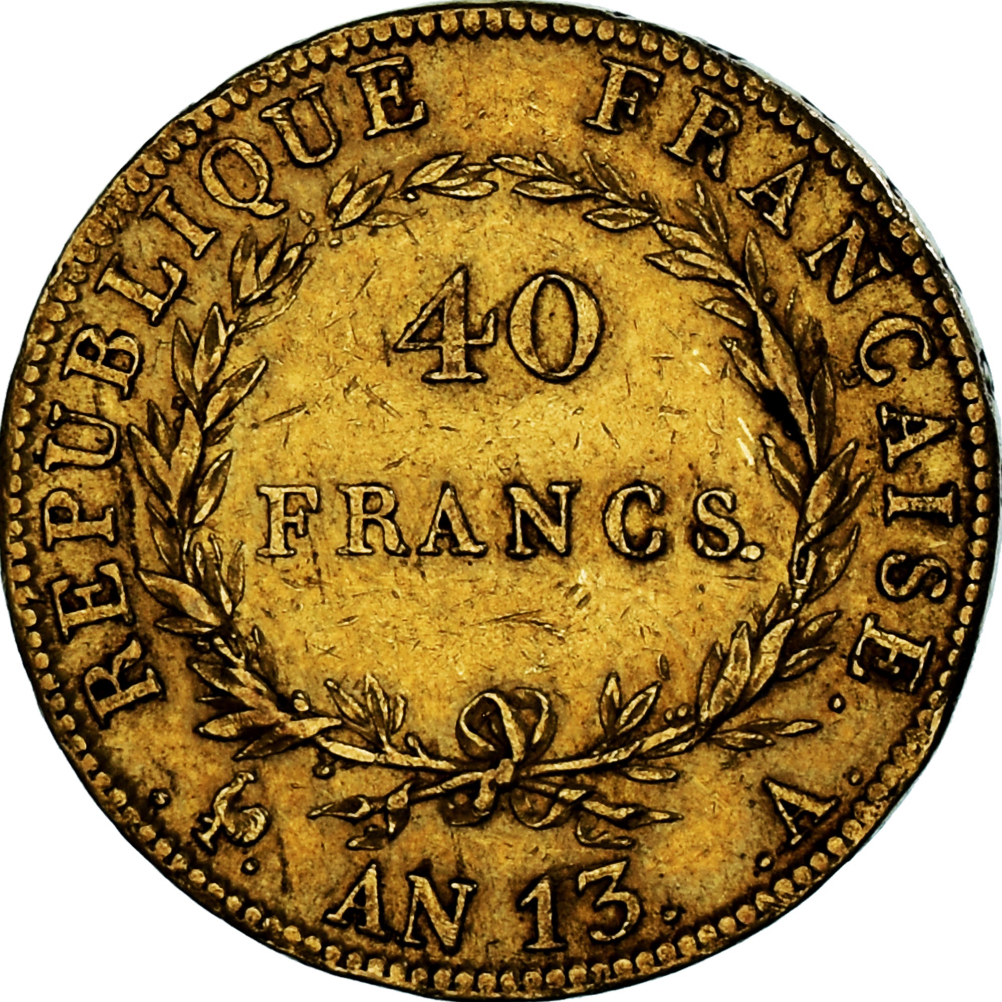 Moneta, Francja, Napoléon I, 40 Francs, AN 13, Paris, EF(40-45), Złoto