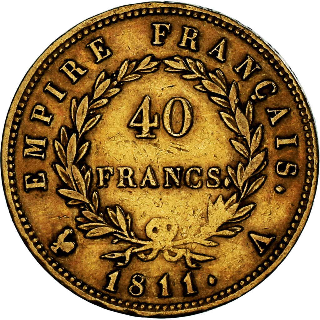 Münze, Frankreich, Napoléon I, 40 Francs, 1811, Paris, S+, Gold, KM:696.1