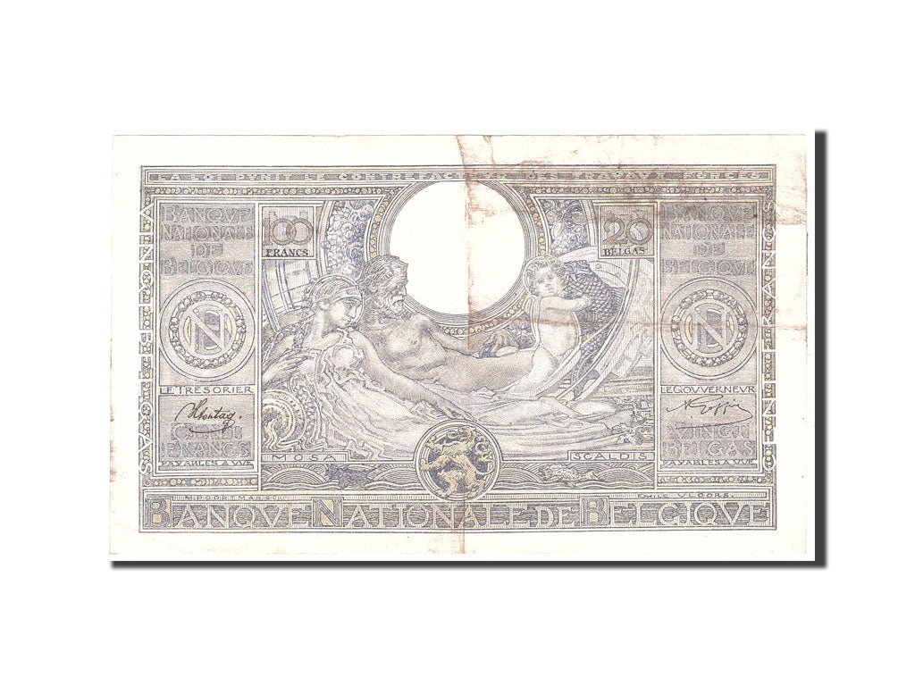 Banconote, Belgio, 100 Francs-20 Belgas, 1943, KM:112, 1943-08-10, BB
