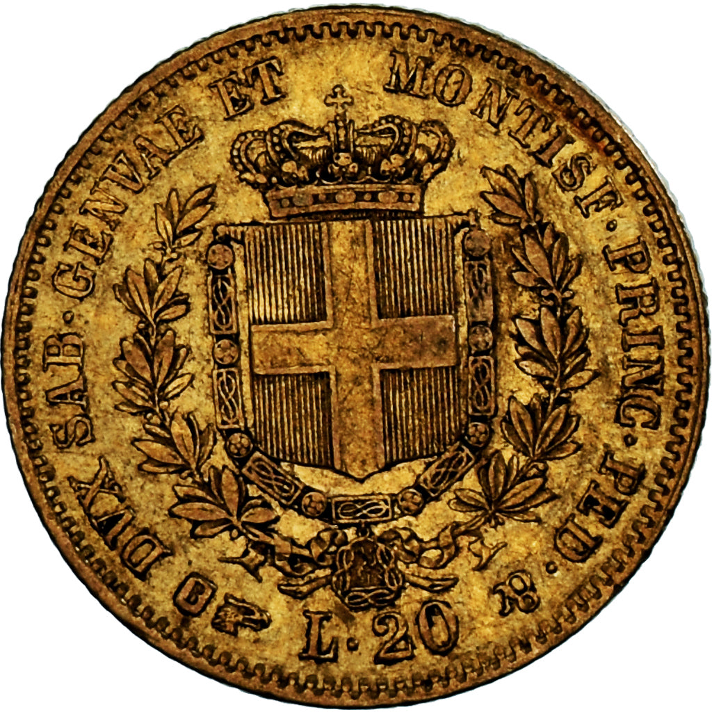 Monnaie, États italiens, SARDINIA, Vittorio Emanuele II, 20 Lire, 1857, Torino