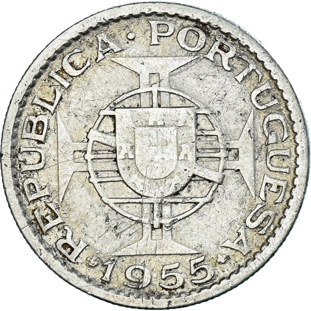 Moneta, Angola, 10 Escudos, 1955, BB, Argento, KM:73