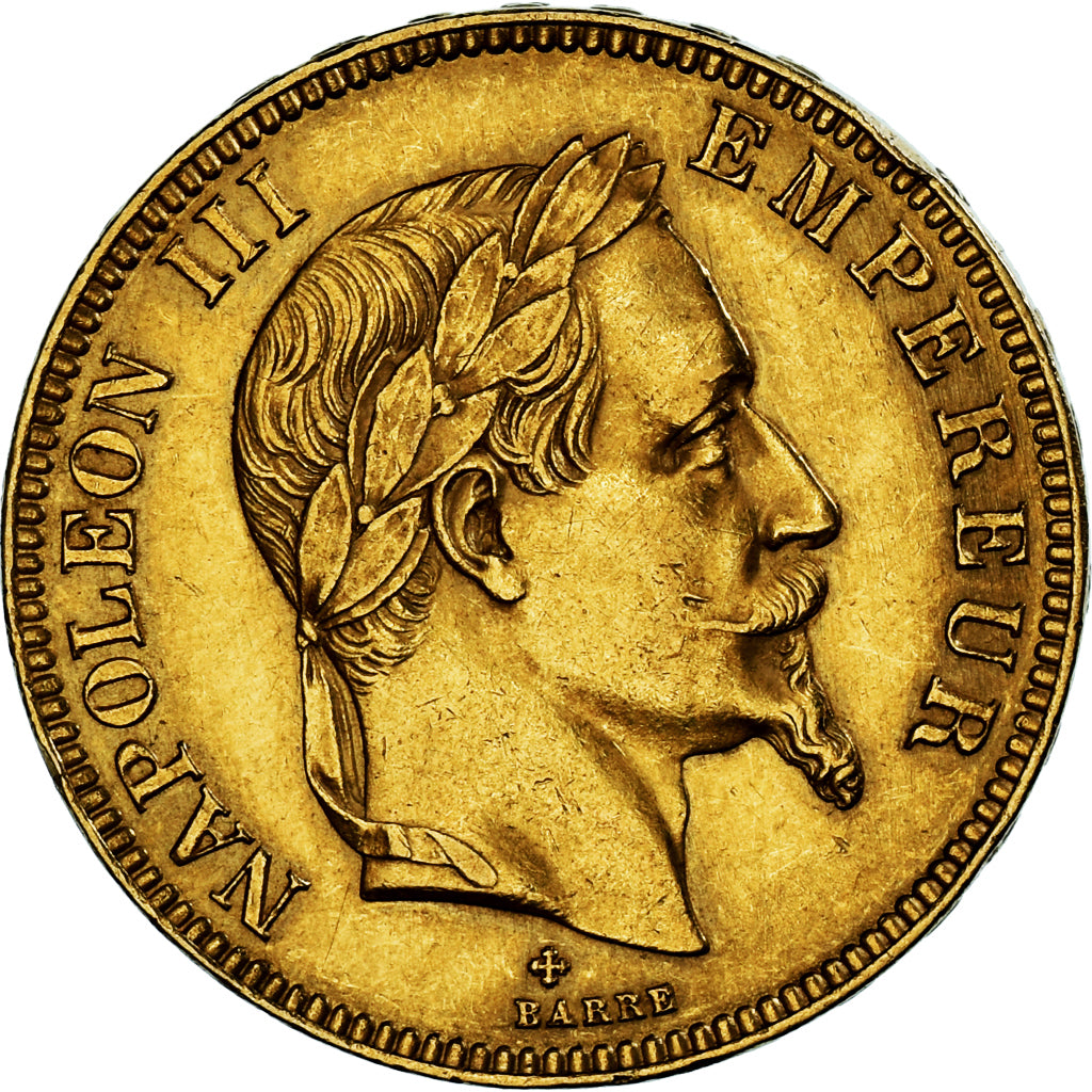 Moneta, Francja, Napoleon III, 100 Francs, 1869, Paris, AU(50-53), Złoto