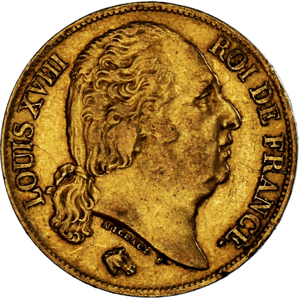 Monnaie, France, Louis XVIII, 20 Francs, 1818, Lille, TTB, Or, Gadoury:1028