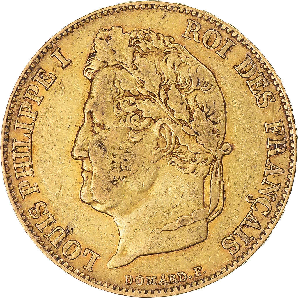 Moneda, Francia, Louis-Philippe, 20 Francs, 1834, Rouen, MBC, Oro, KM:750.2