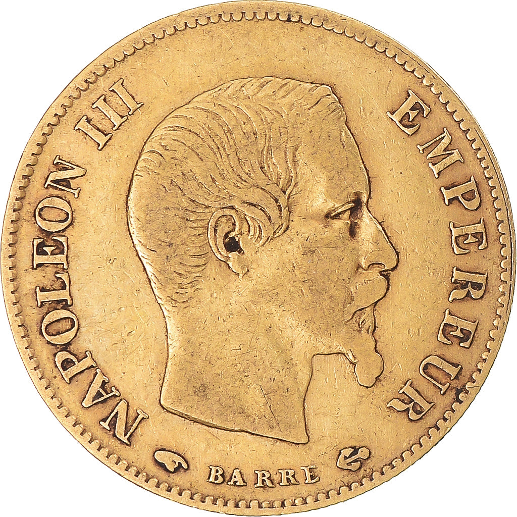 Moeda, França, Napoleon III, 10 Francs, 1859, Paris, VF(30-35), Dourado