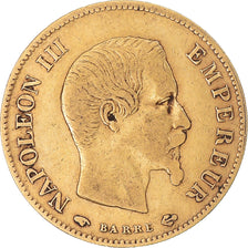Moeda, França, Napoleon III, 10 Francs, 1859, Paris, VF(30-35), Dourado