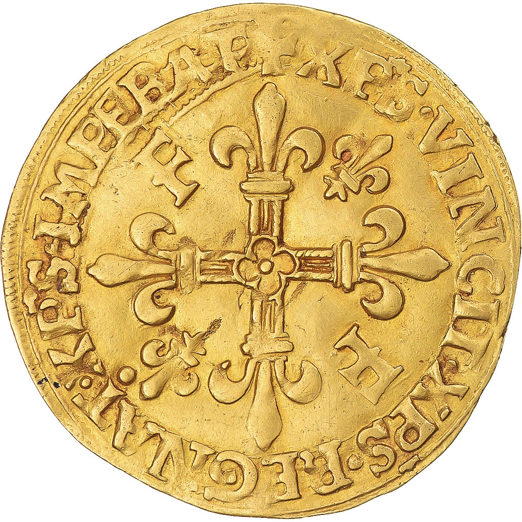 Coin, France, François Ier, Écu d'or au soleil, Paris, 5th type, AU(50-53)