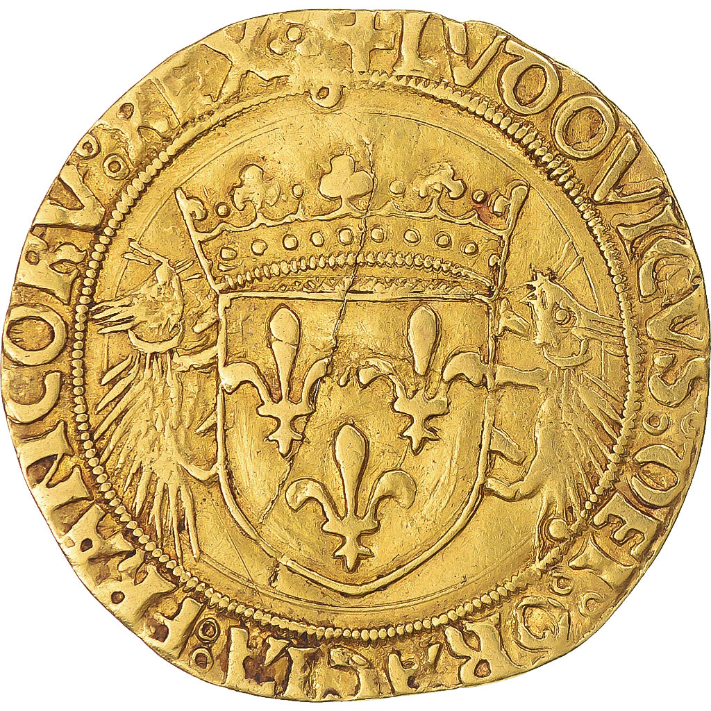 Coin, France, Louis XII, Ecu d'or aux Porcs-Epics, Lyon, EF(40-45), Gold