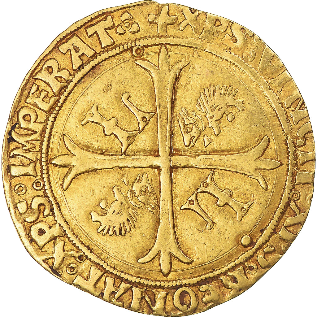 Coin, France, Louis XII, Ecu d'or aux Porcs-Epics, Lyon, EF(40-45), Gold