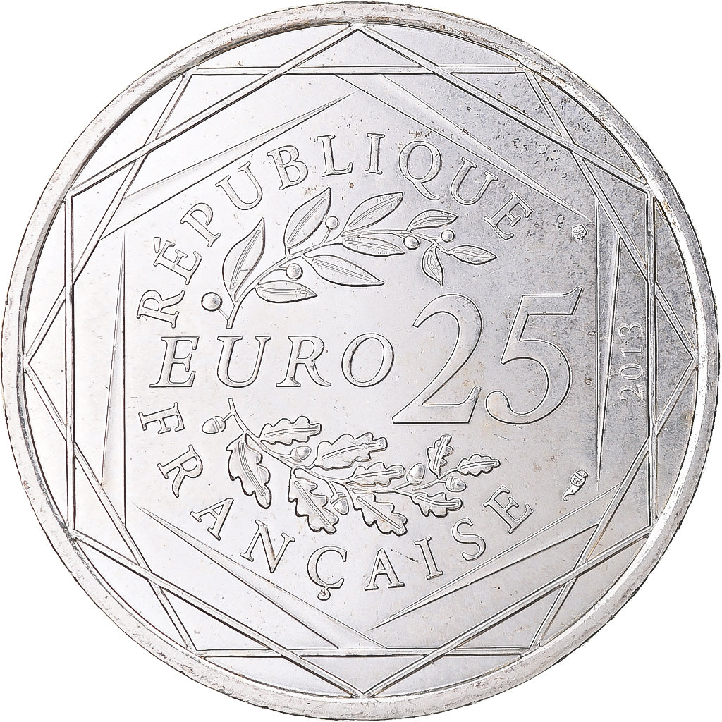 France, 25 Euro, Justice, 2013, Paris, MS(63), Silver