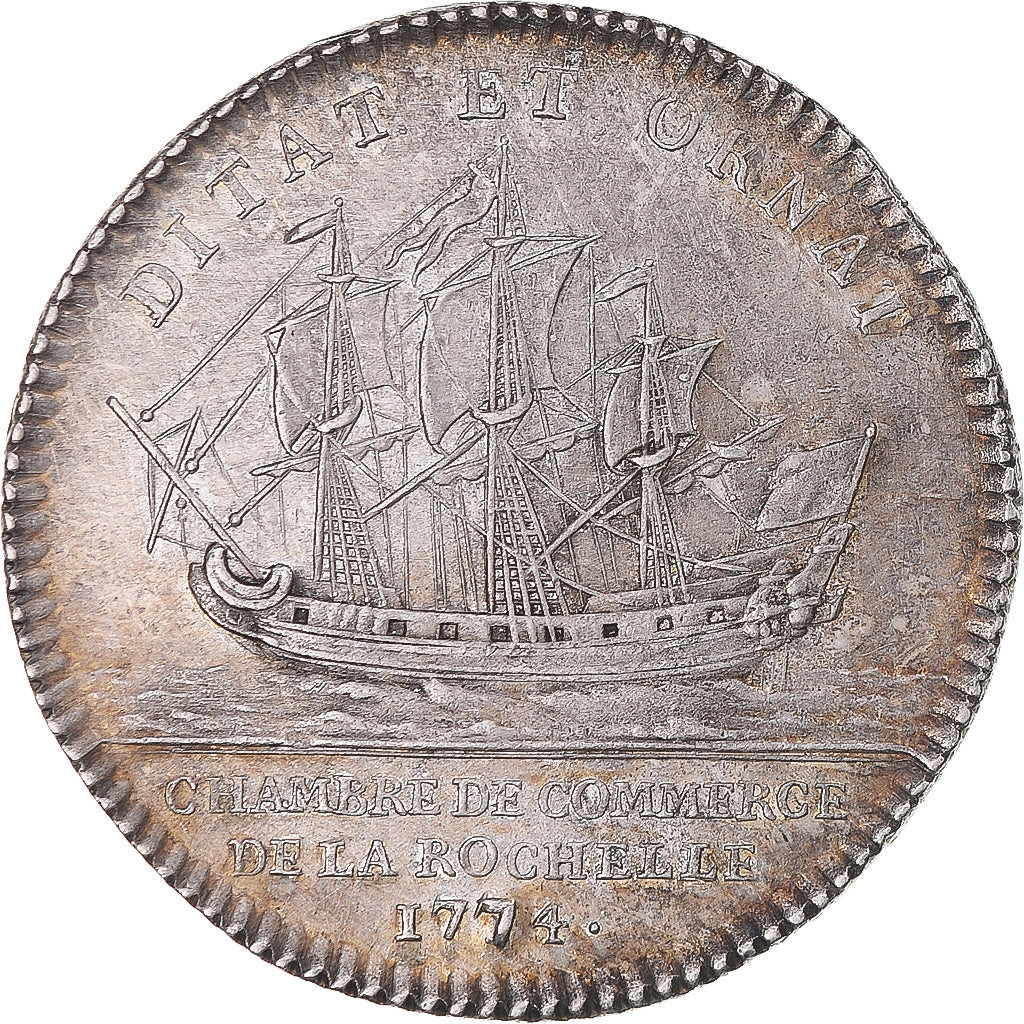 France, Token, Royal, Louis XVI, 1774, AU(55-58), Silver, Feuardent:9140