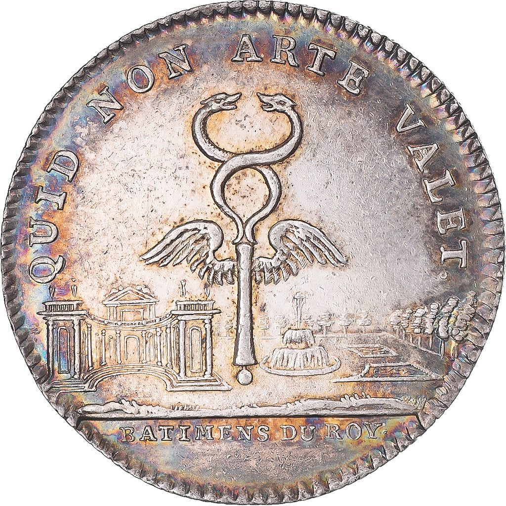 France, Token, Louis XV, Bâtiments du Roi, MS(63), Silver, Feuardent:3096