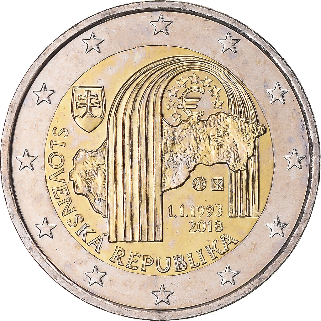 Slovaquie, 2 Euro, 25ème anniversaire de la République, 2018, Kremnica, SPL