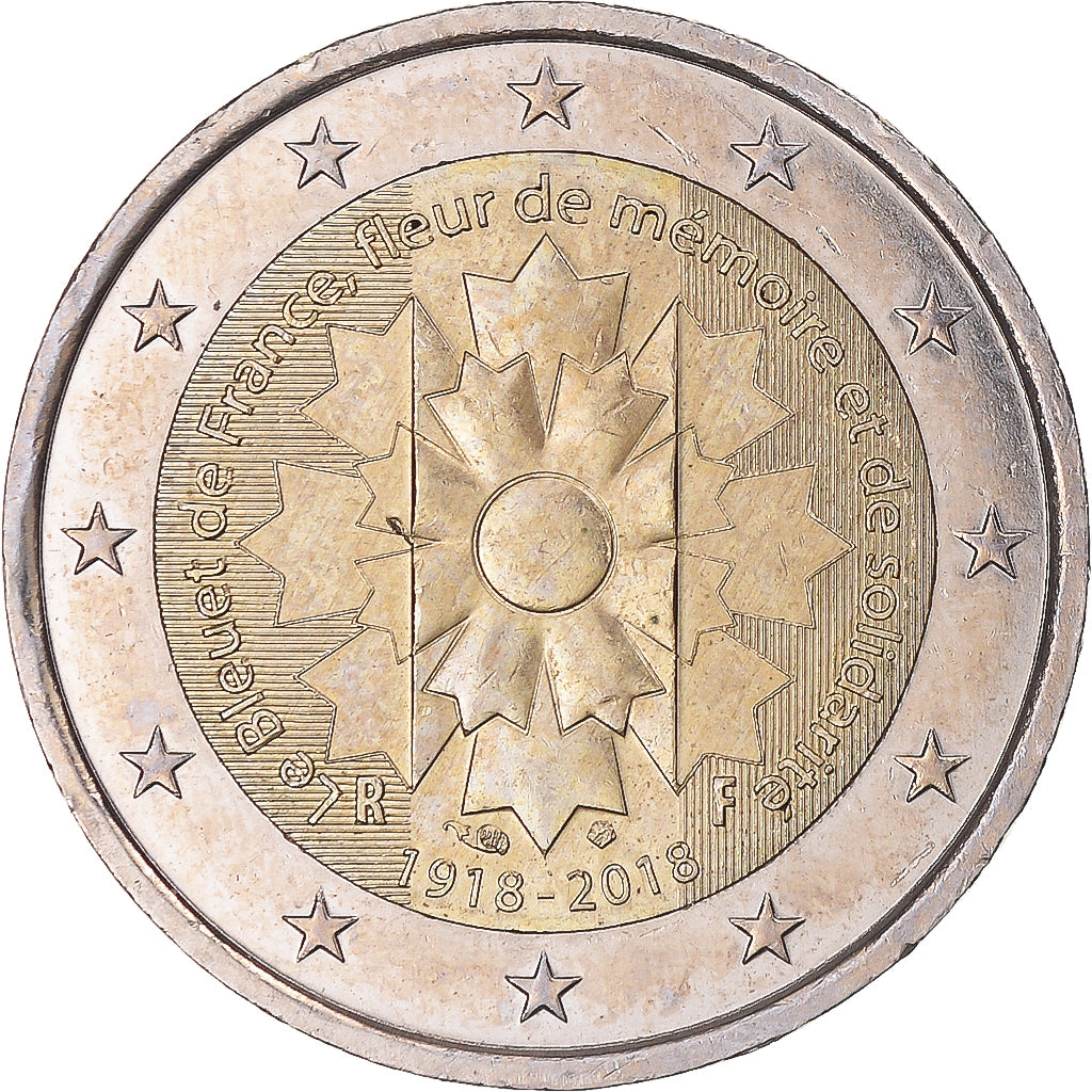 Francia, 2 Euro, Le Bleuet de France, 2018, Paris, EBC+, Bimetálico