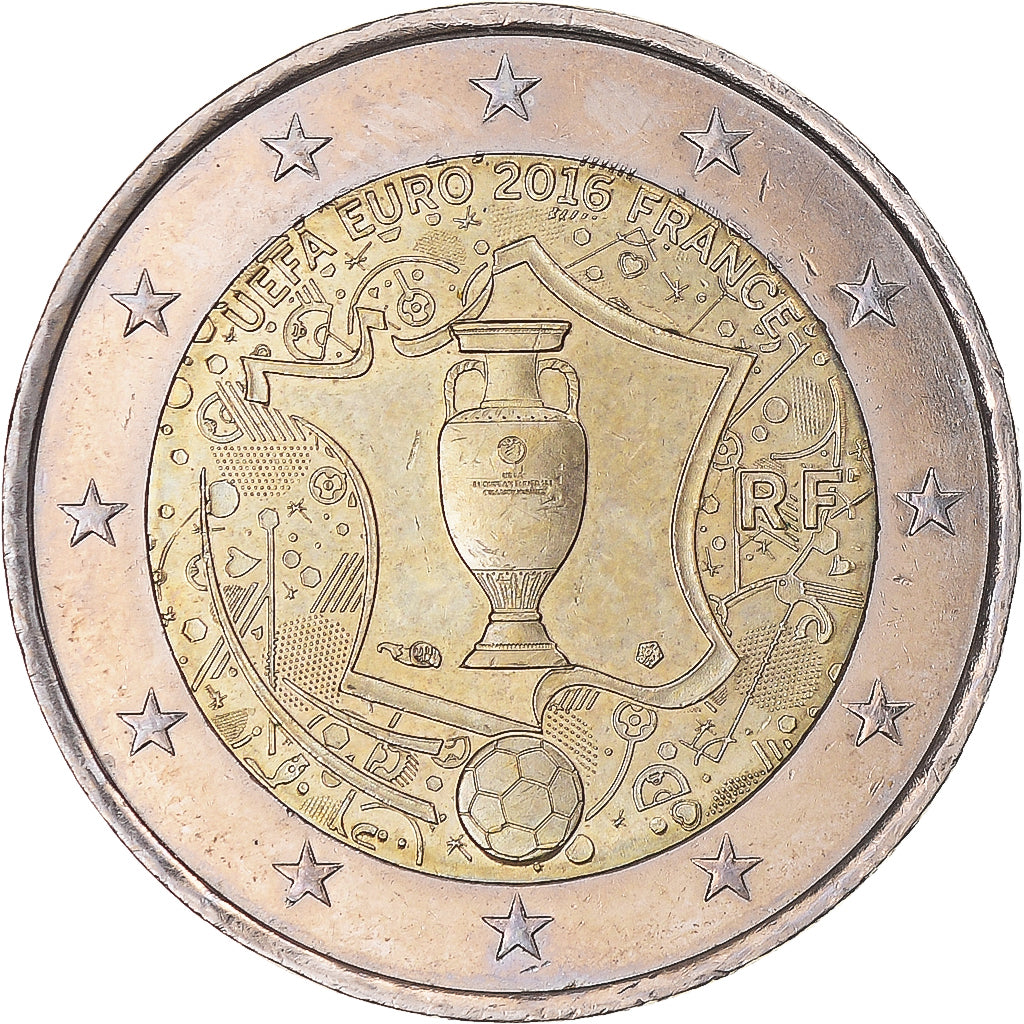 Frankreich, 2 Euro, UEFA Euro 2016, 2016, Paris, VZ+, Bi-Metallic