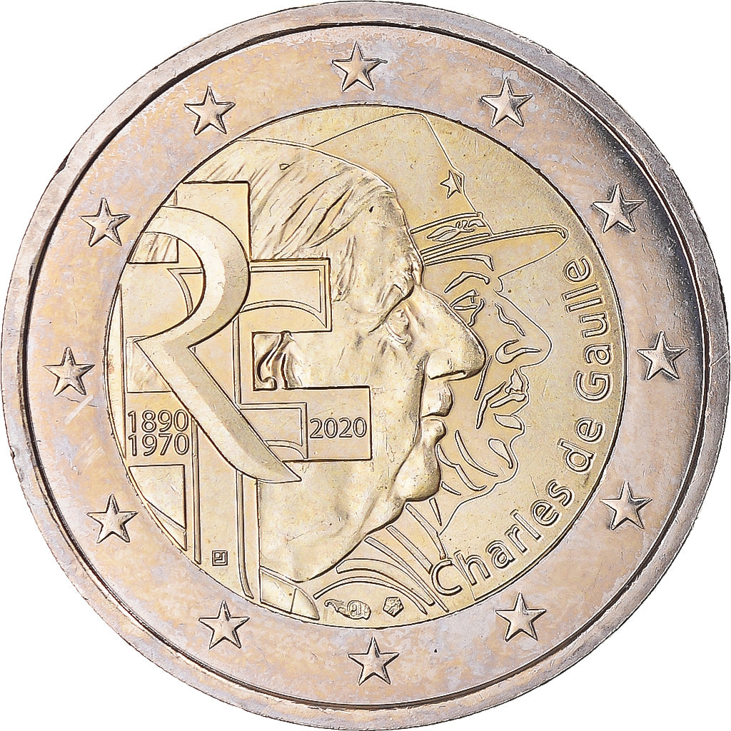 France, 2 Euro, Charles De Gaulle, 2020, MS(63), Bi-Metallic, KM:New