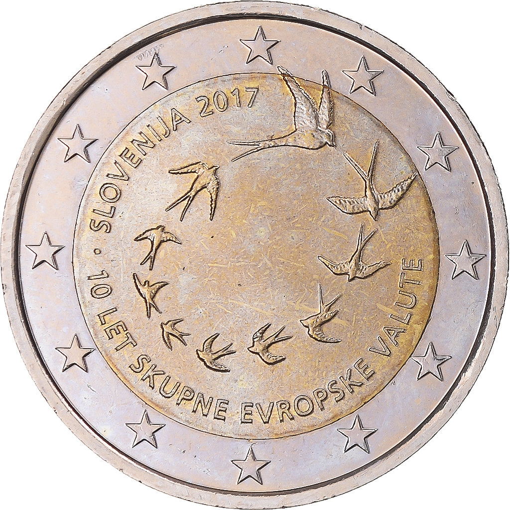 Slovénie, 2 Euro, 10 ans de l'Euro, 2017, SPL+, Bimétallique, KM:New