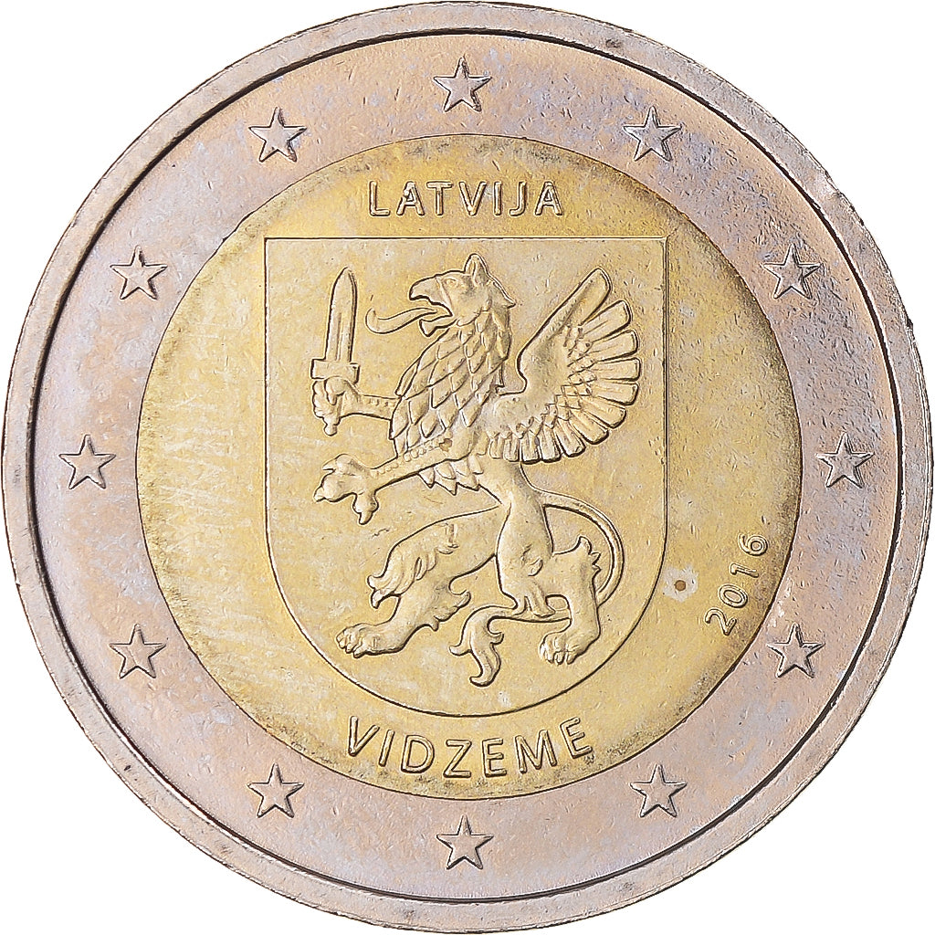 Lettonie, 2 Euro, Vidzeme, 2016, SUP+, Bimétallique