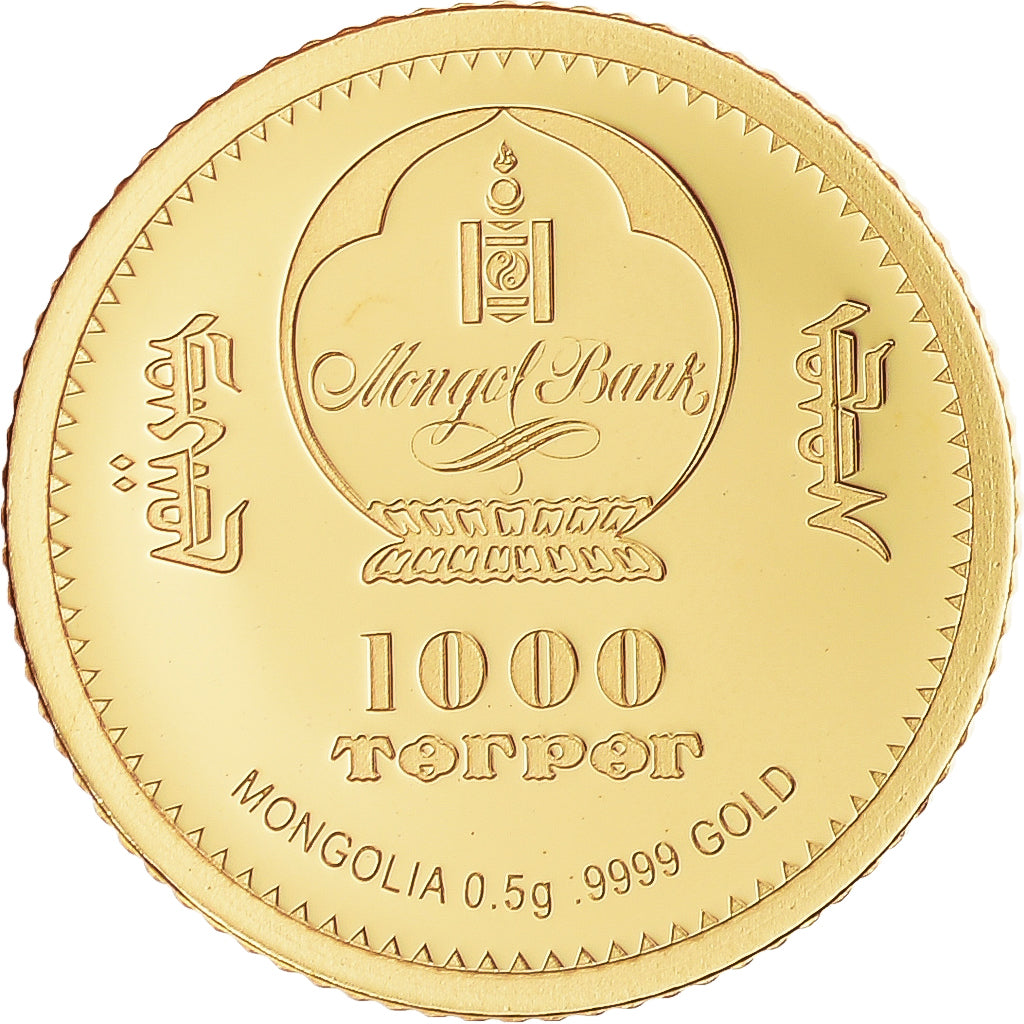 Coin, Mongolia, 1000 Tugrik, 2021, Napoléon Bonaparte, MS(65-70), Gold