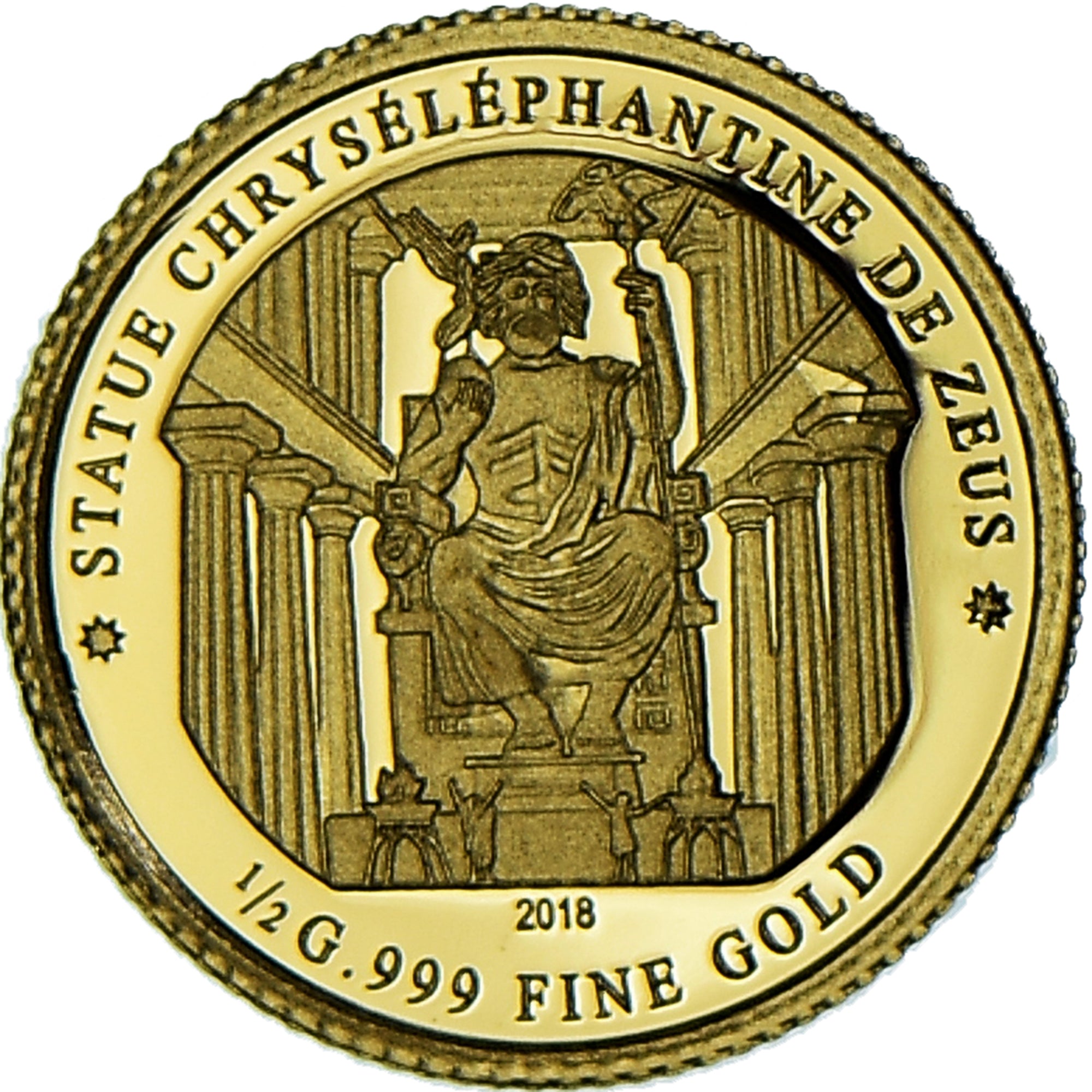 Coin, Ivory Coast, Statue chryséléphantine de Zeus, 100 Francs CFA, 2018