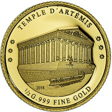 Moneda, Costa de Marfil, Le temple d'Artémis, 100 Francs CFA, 2018, FDC, Oro