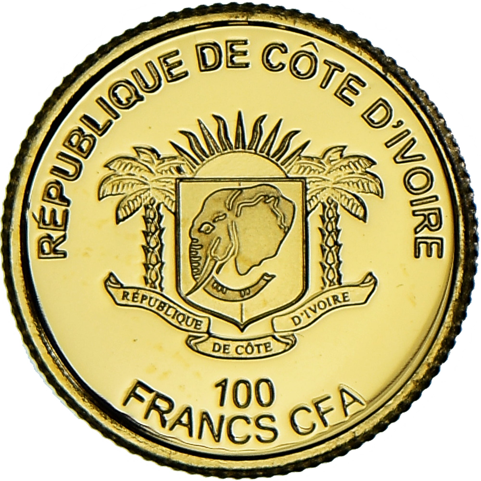 Moneda, Costa de Marfil, Le temple d'Artémis, 100 Francs CFA, 2018, FDC, Oro
