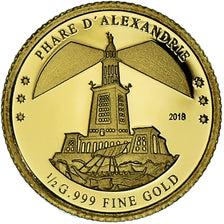 Moneda, Costa de Marfil, Le phare d'Alexandrie, 100 Francs CFA, 2018, FDC, Oro