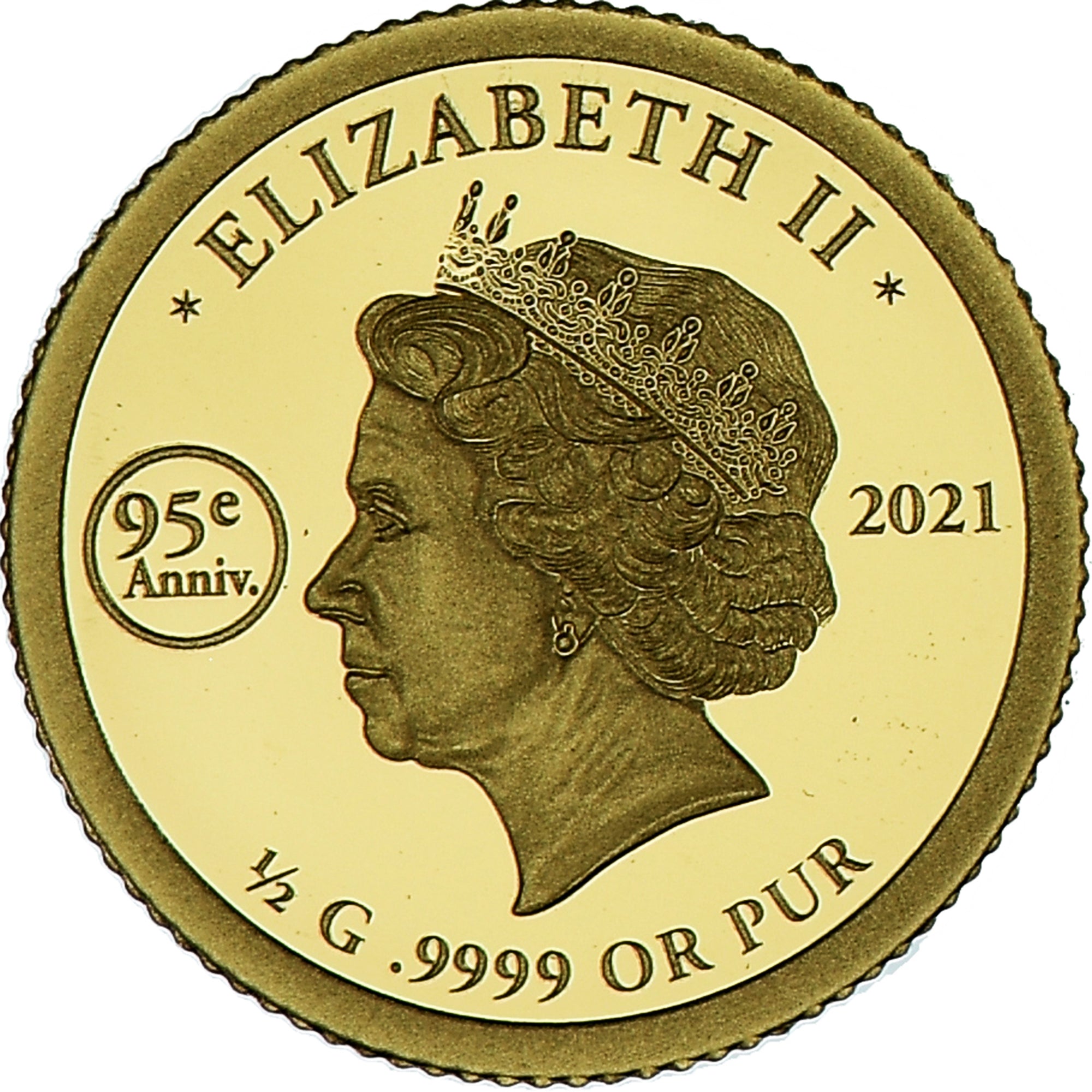 Moneda, Senegal, Queen Elizabeth II, 250 Francs CFA, 2021, FDC, Oro