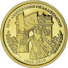 France, Medal, 65ème Anniversaire de la Libération, 2010, MS(65-70), Gold