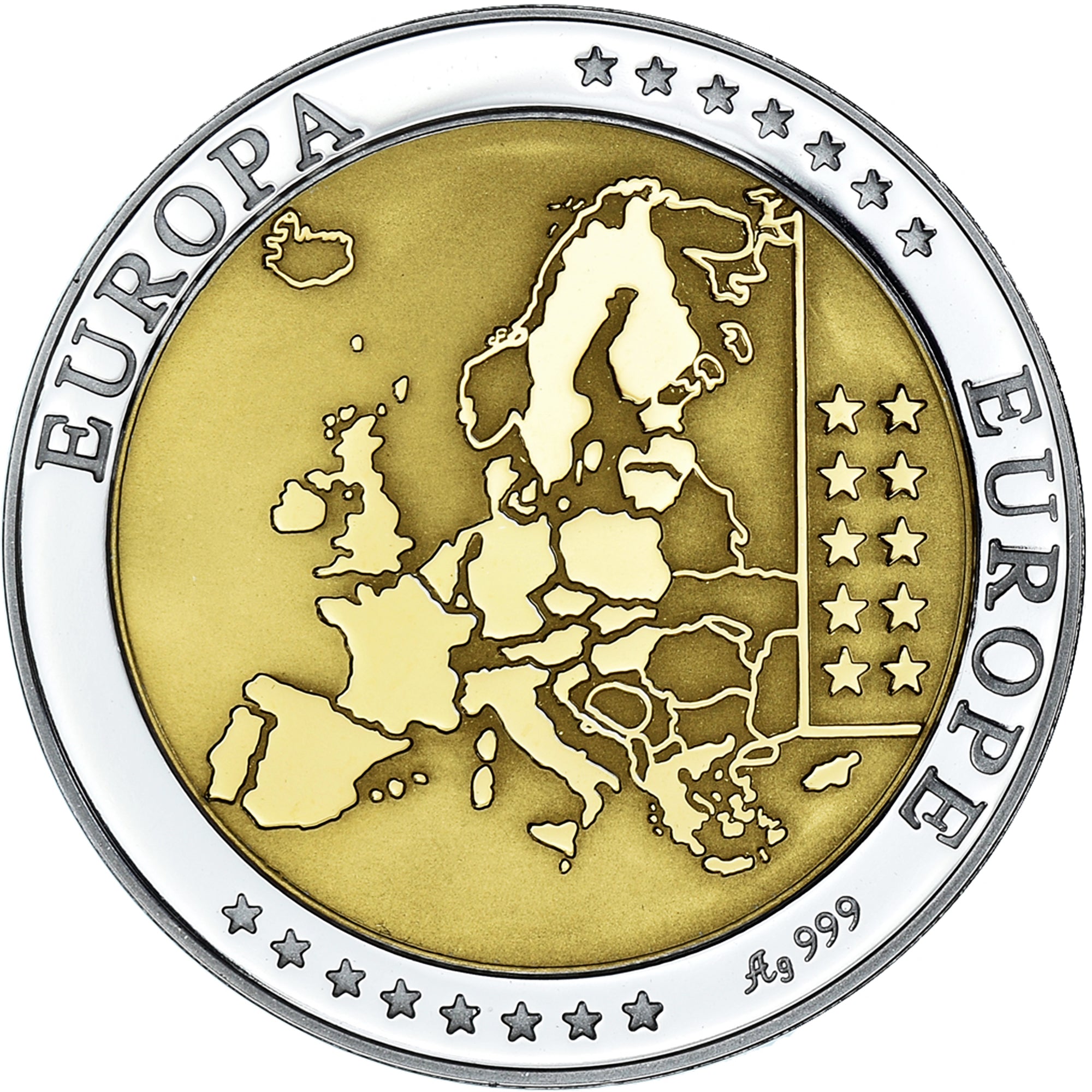Monaco, Medal, L'Europe, Monaco, Politics, Society, War, MS(64), Silver