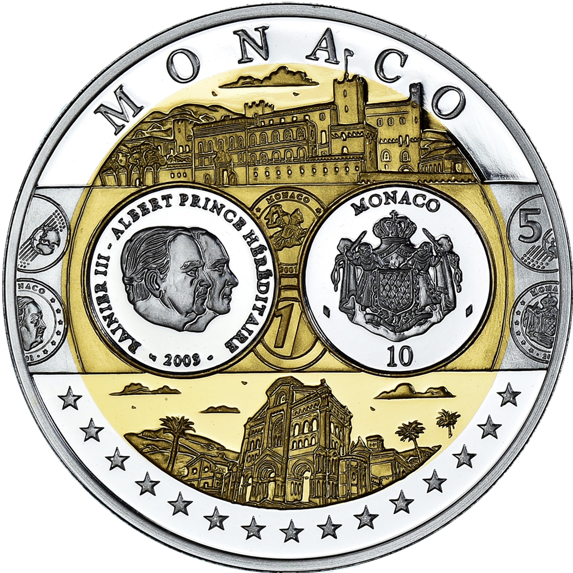 Monaco, Medal, L'Europe, Monaco, Politics, Society, War, MS(64), Silver
