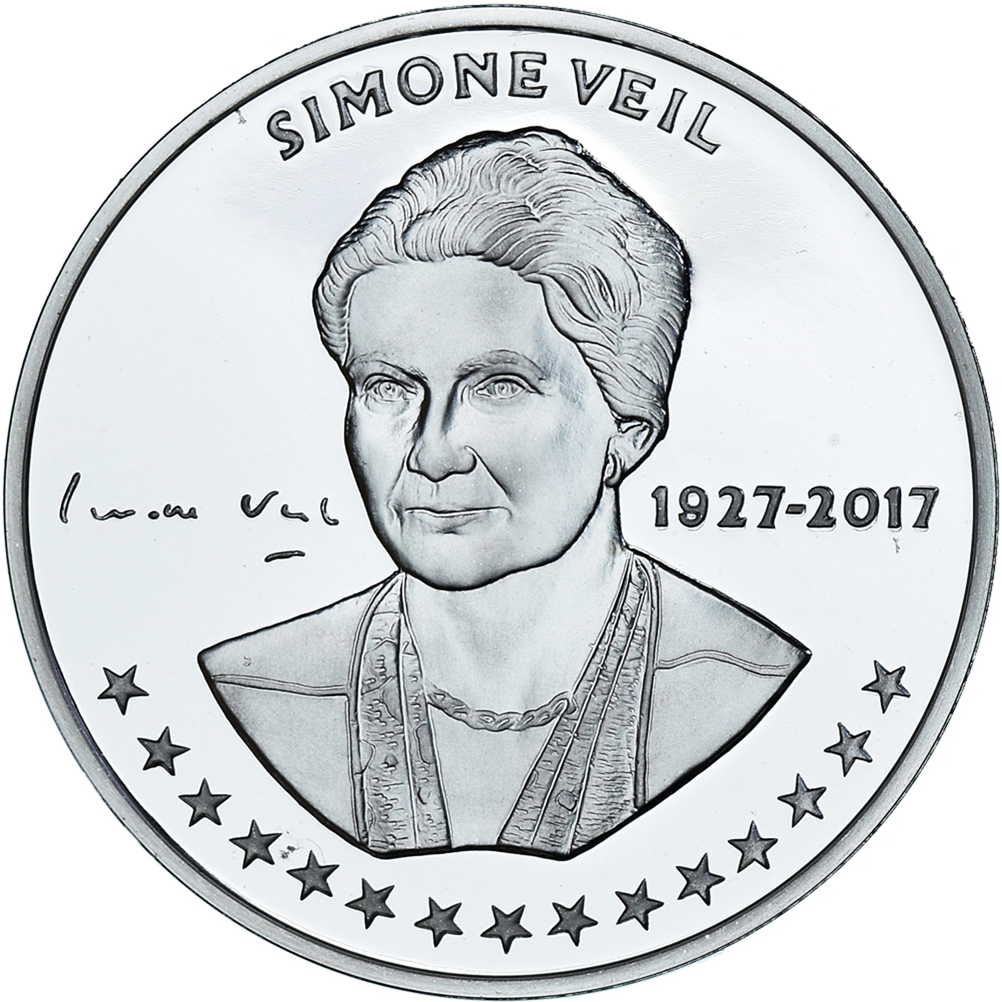 France, Medal, Simone Veil, MS(65-70), Silver